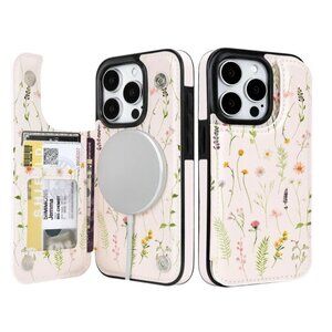 uCOLOR for iPhone 15 Pro 6.1" Wallet Case Magsafe with Card Holder Slot